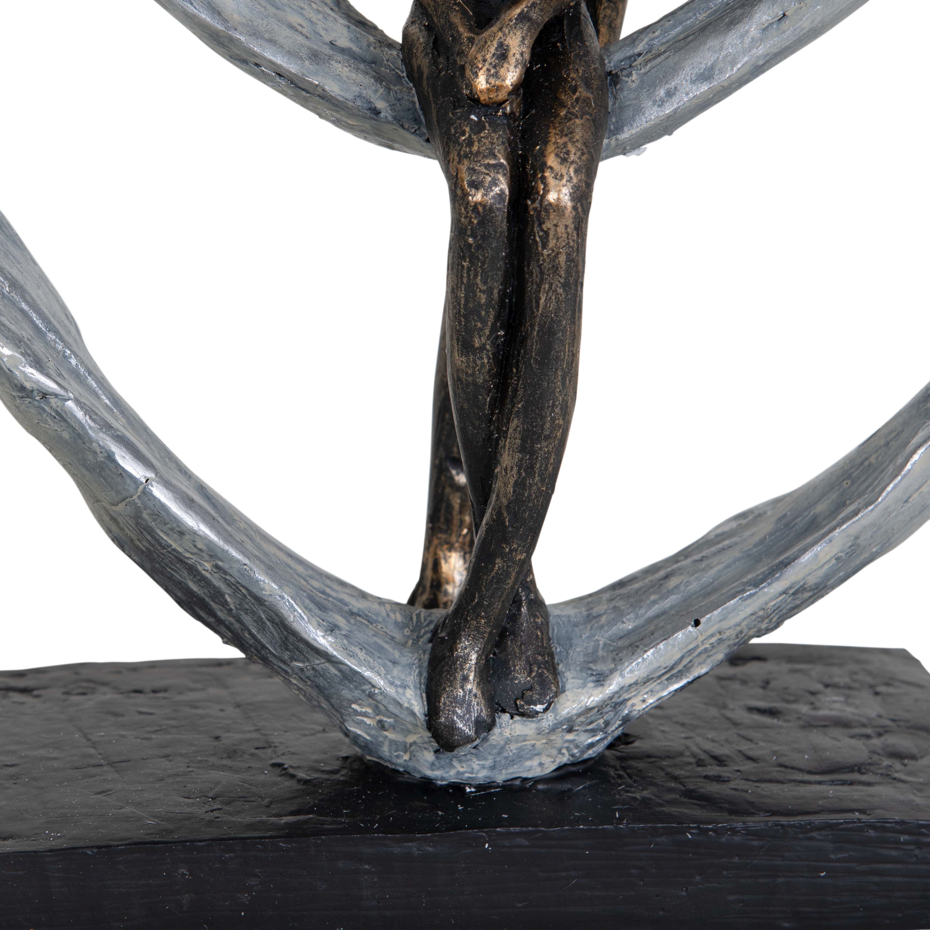 Antique Bronze Love Heart Couple Sculpture